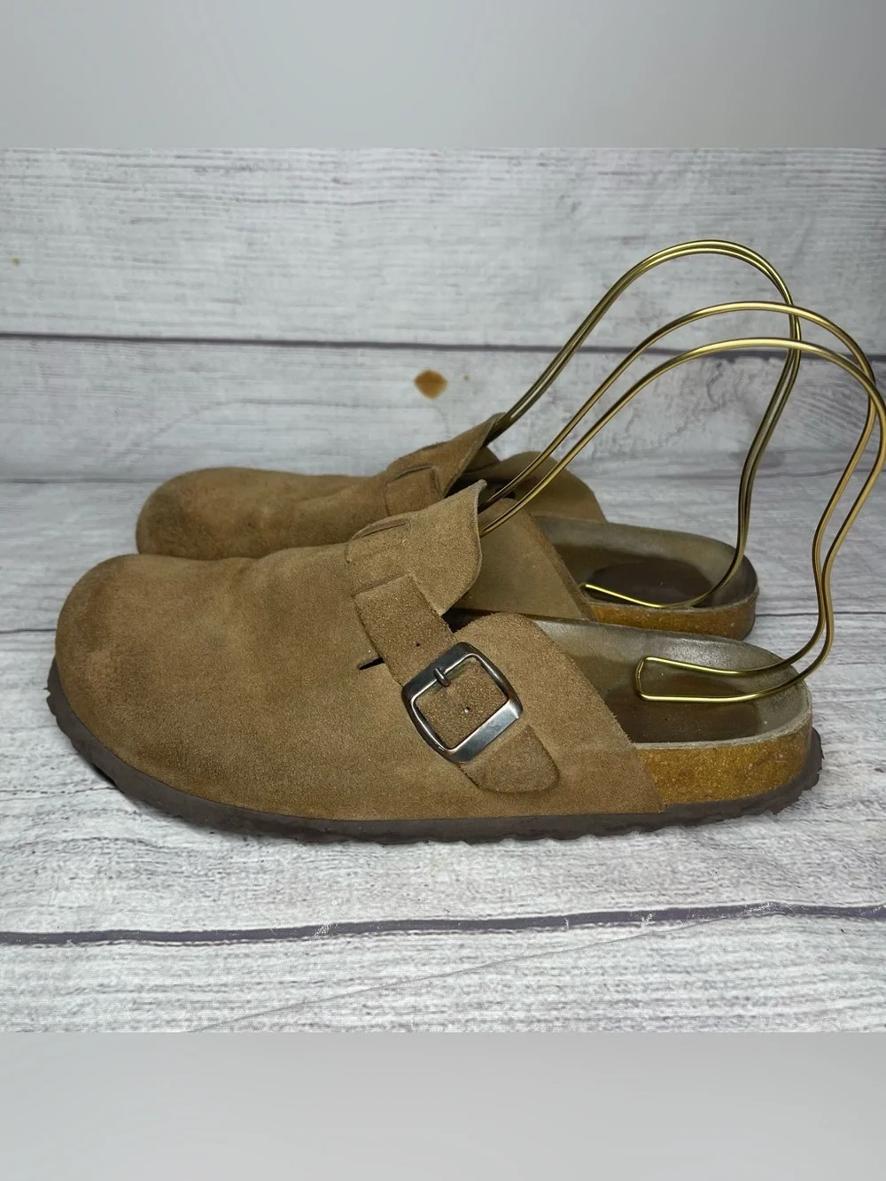 Cushionaire Men’s 9 Brown Suede Slip On Clogs